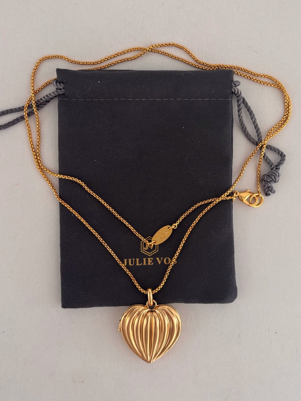 NWOT Julie Vos Puffy Heart Locket Necklace - Picture 5 of 6